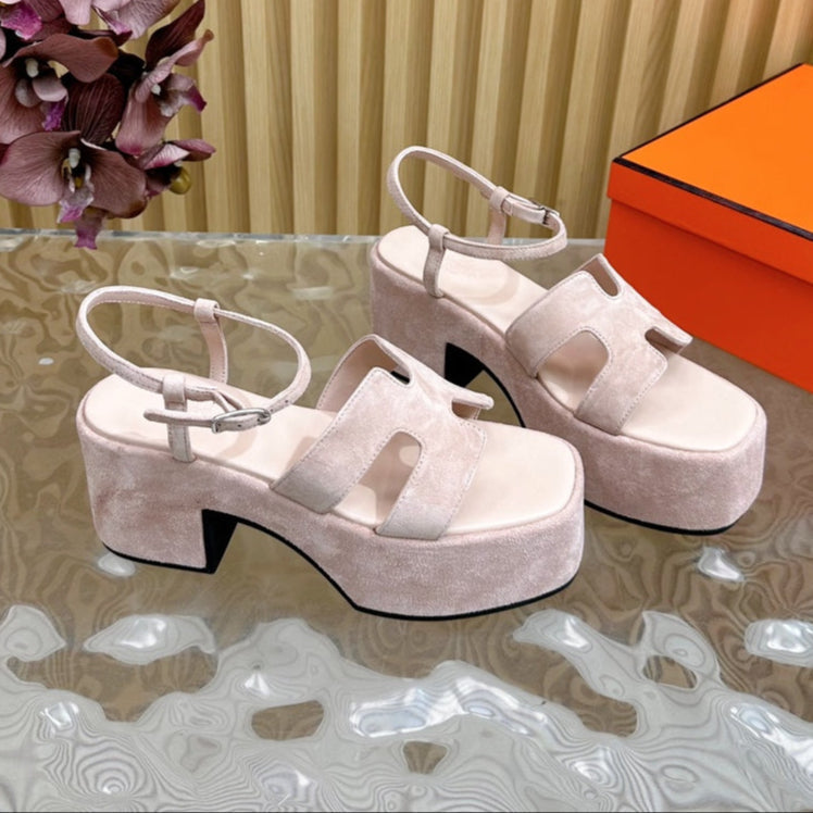 JAM 30 SANDAL IN BABY PINK VELVET