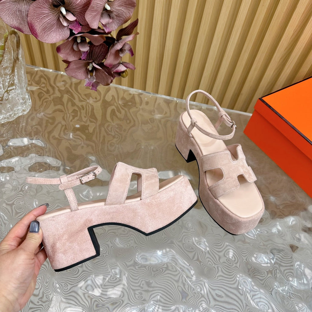 JAM 30 SANDAL IN BABY PINK VELVET