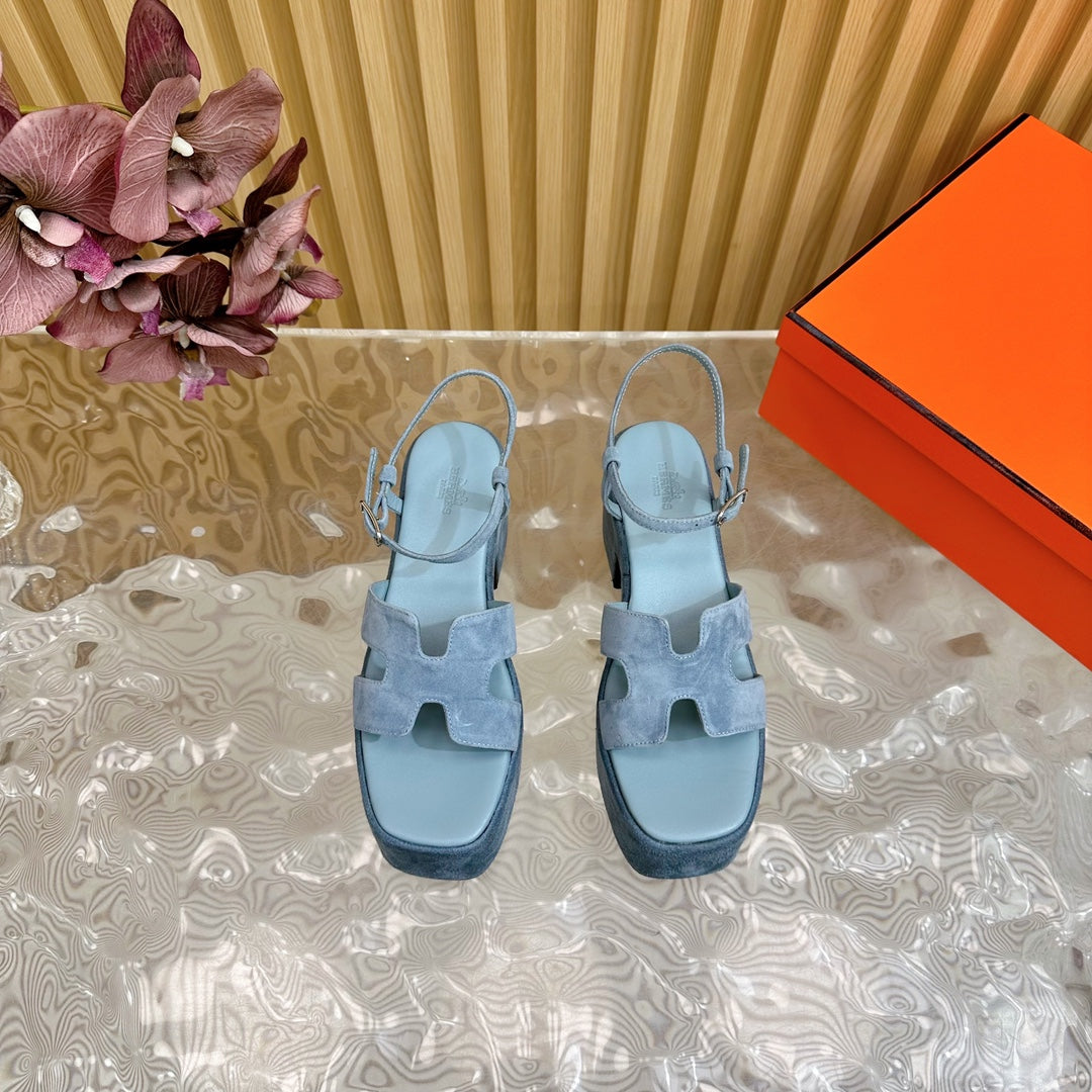 JAM 30 SANDAL IN SAPPHIRE BLUE VELVET