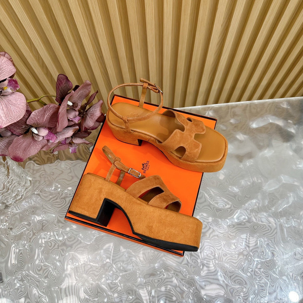 JAM 30 SANDAL IN CINNAMON BROWN VELVET