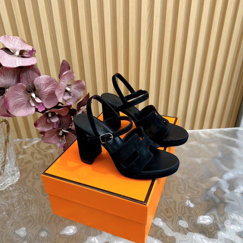 JAZZ 90 SANDAL IN BLACK SUEDE