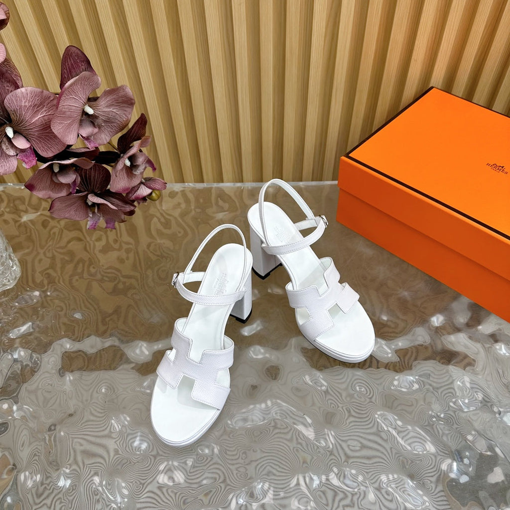 JAZZ 90 SANDAL IN WHITE CALFSKIN