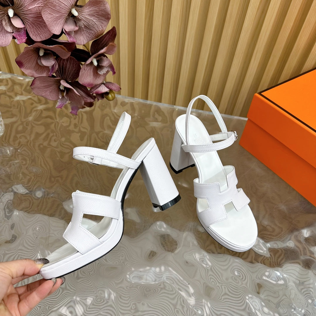JAZZ 90 SANDAL IN WHITE CALFSKIN