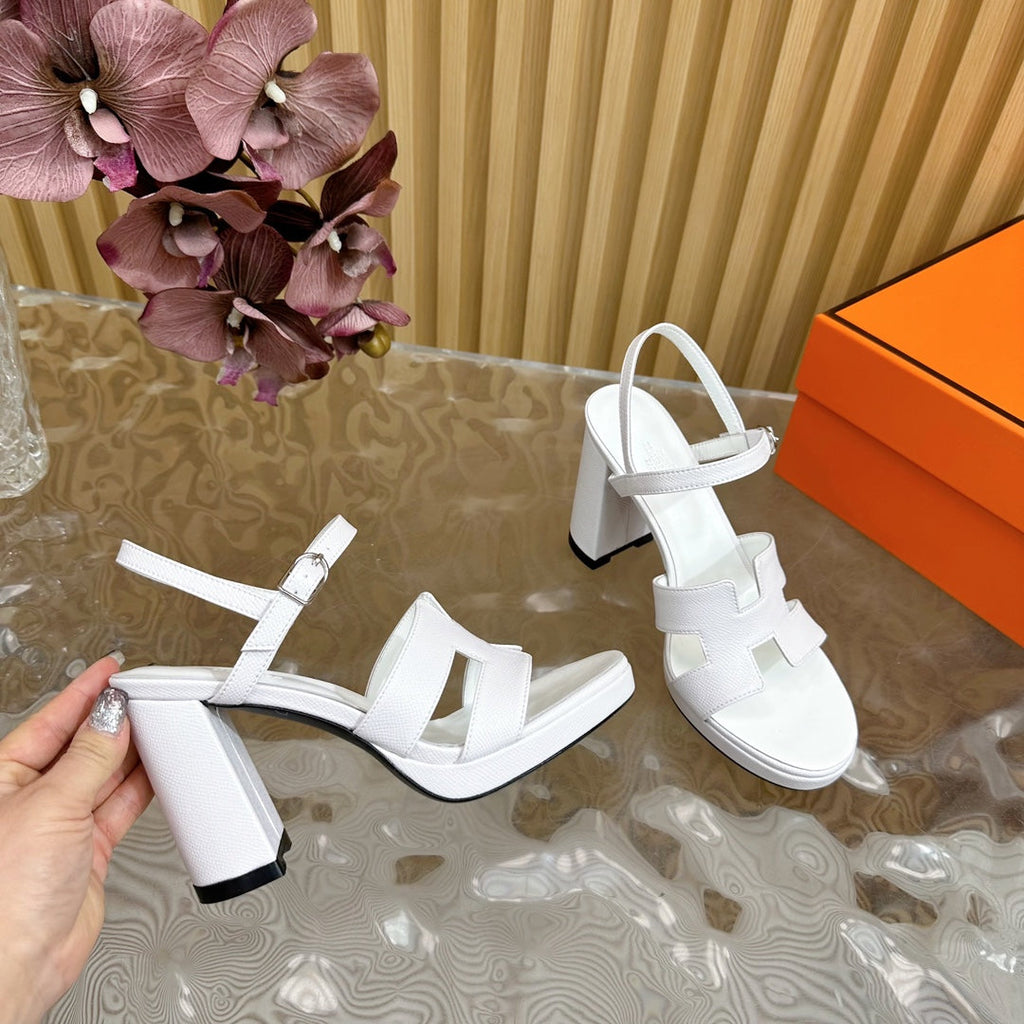 JAZZ 90 SANDAL IN WHITE CALFSKIN