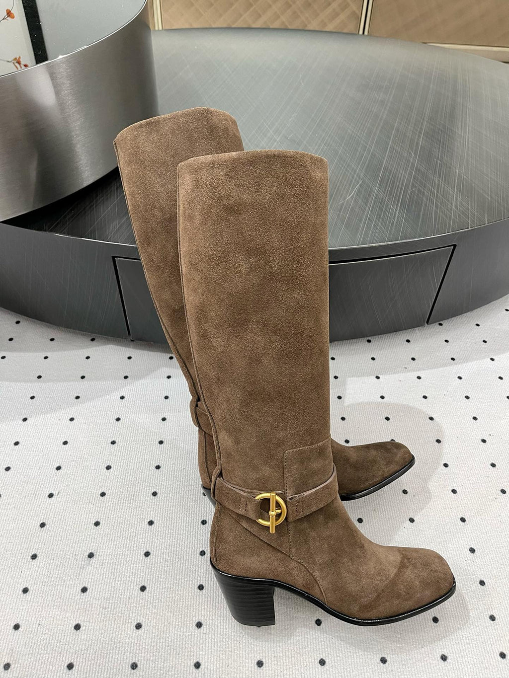 JUSTINE BOOT 6 CM IN CHOCOLATE BROWN SUEDE