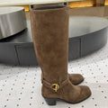 JUSTINE BOOT 6 CM IN CHOCOLATE BROWN SUEDE