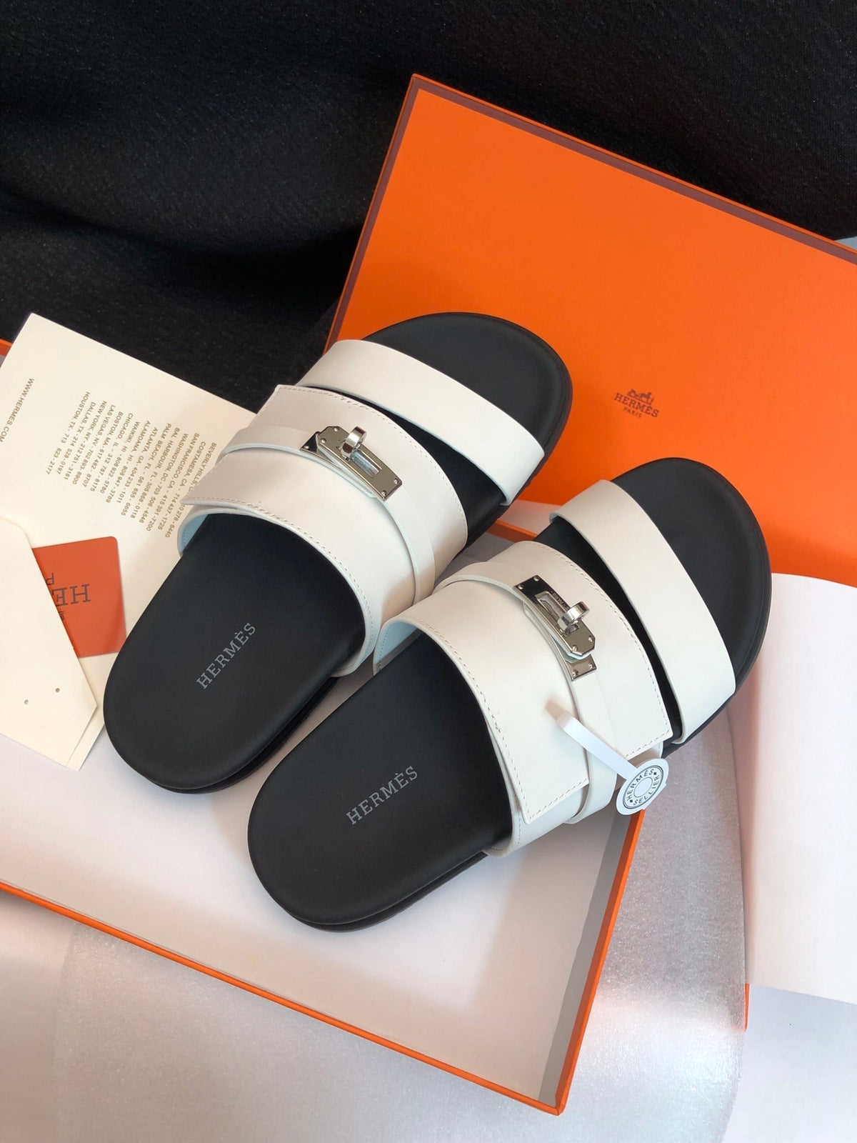 GABRIEL SANDAL MULE IN WHITE CALFSKIN