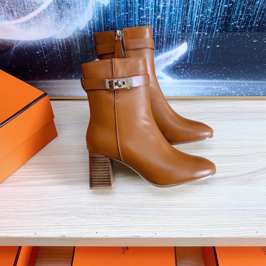 STORY ANKLE BOOT 7 CM IN BRONZE BROWN LAMBSKIN