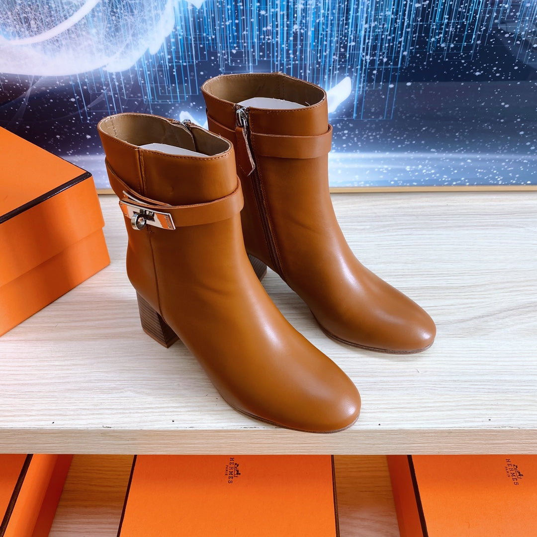 STORY ANKLE BOOT 7 CM IN BRONZE BROWN LAMBSKIN