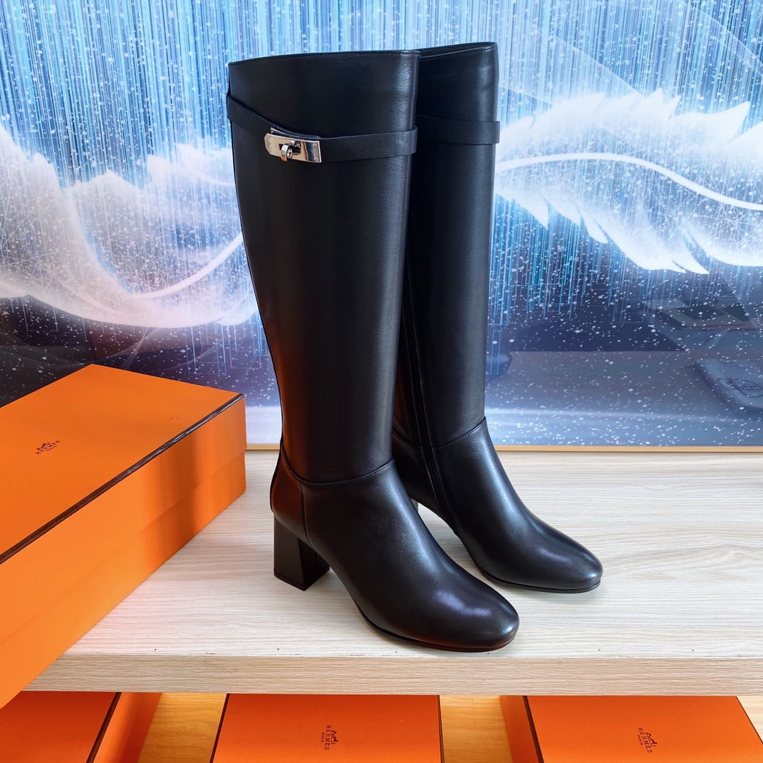 STORY BOOT 7 CM IN BLACK LAMBSKIN