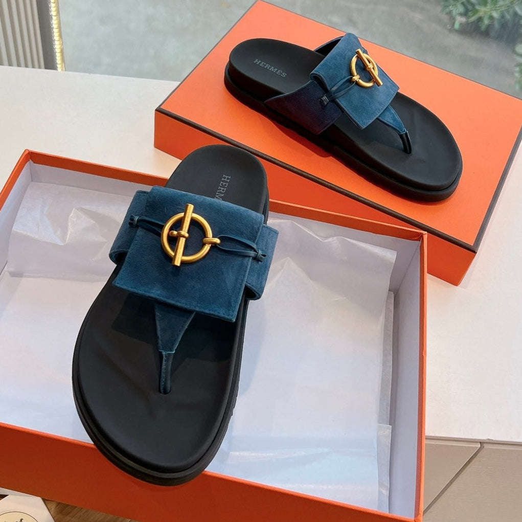 JOYCE SANDAL IN NAVY BLUE SUEDE