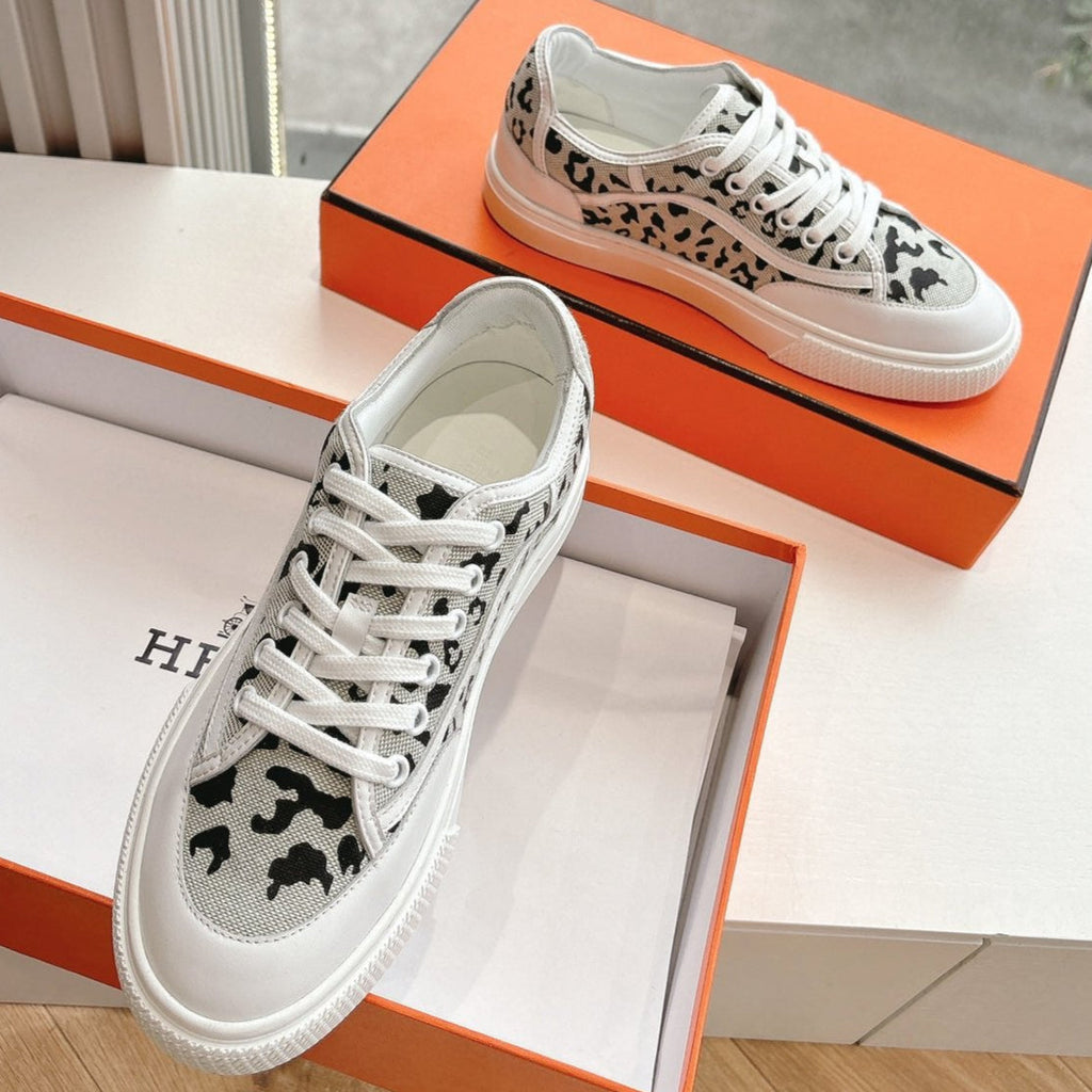 GET SNEAKER IN BLACK MIX PALE GRAY MAXI CANVAS AND CALFSKIN