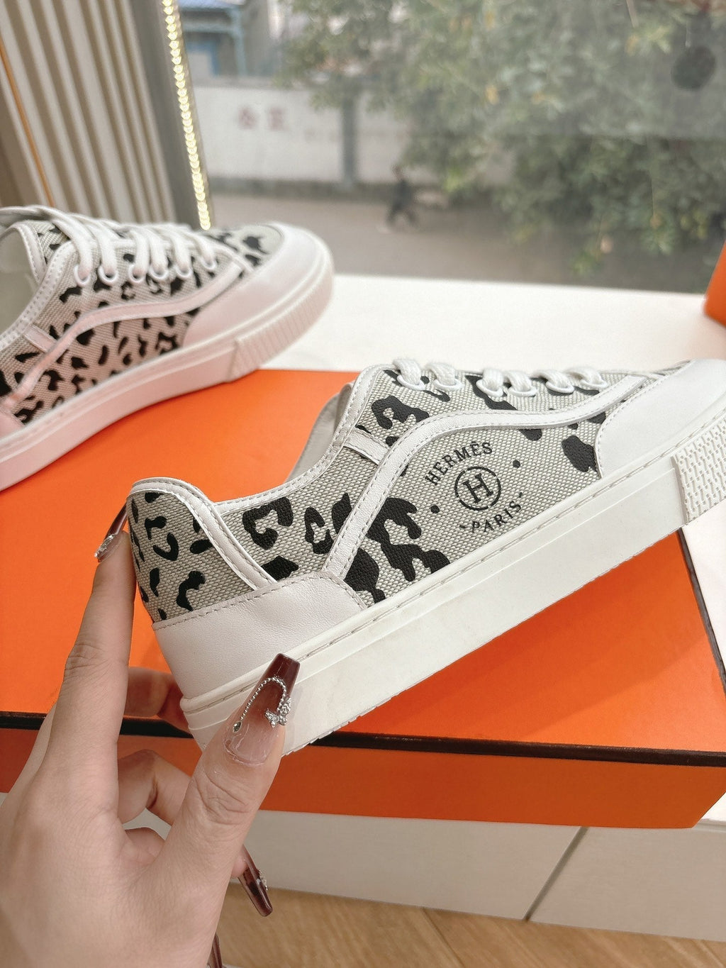 GET SNEAKER IN BLACK MIX PALE GRAY MAXI CANVAS AND CALFSKIN