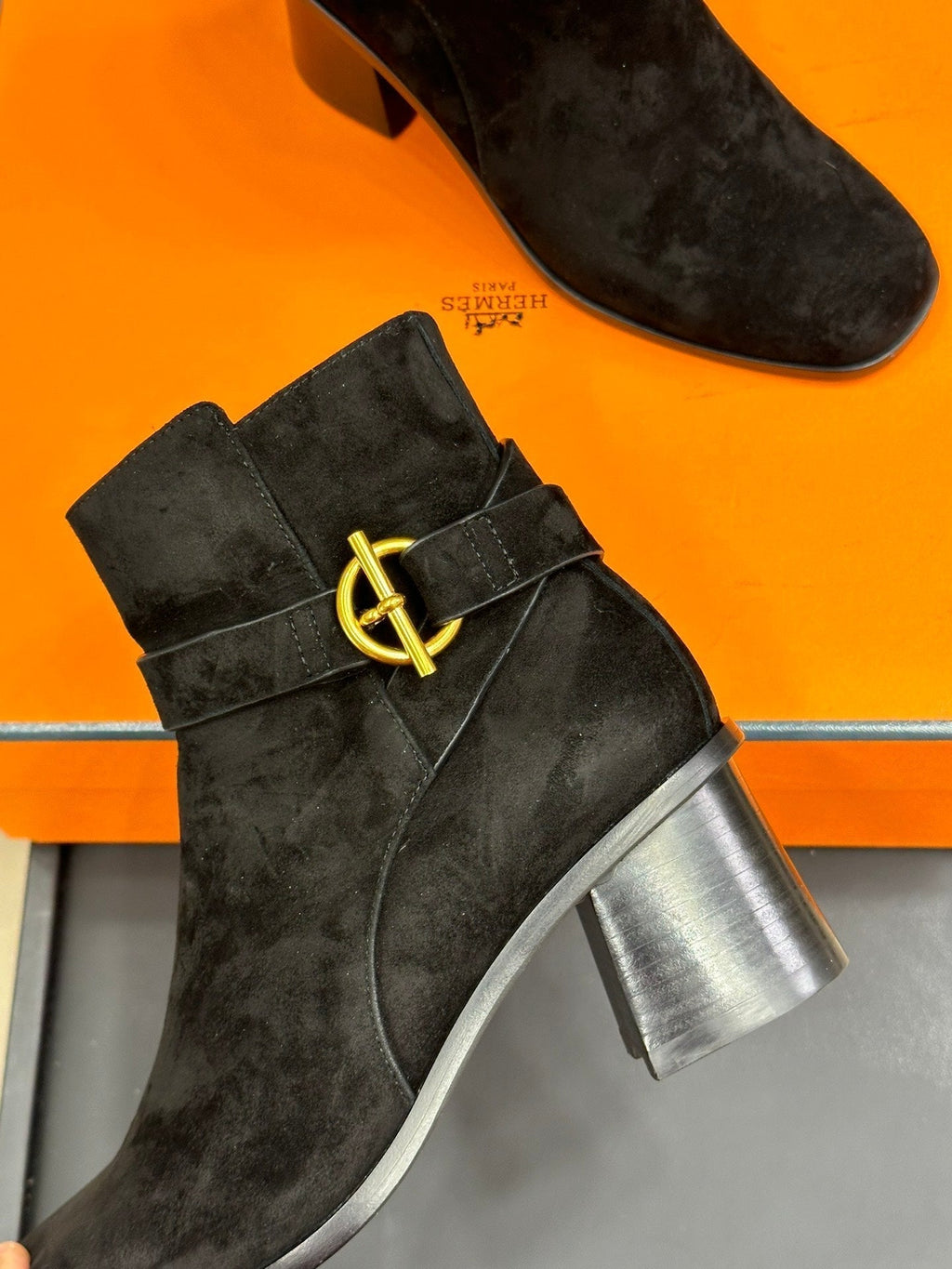 JILL 60 ANKLE BOOT IN BLACK SUEDE