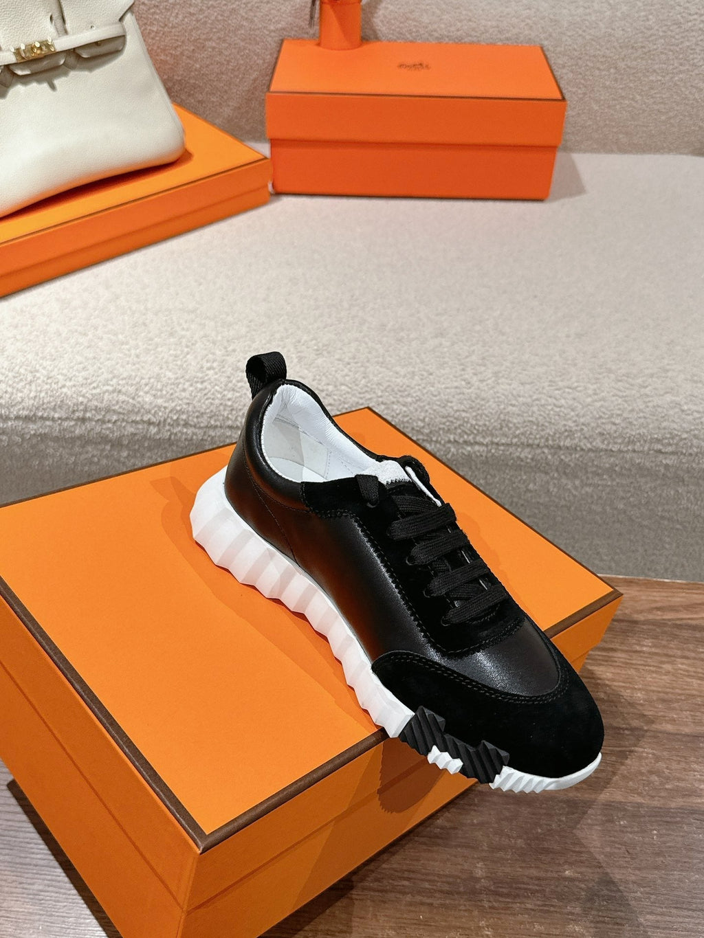 MAINLAND SNEAKER IN BLACK SUEDE AND CALFSKIN