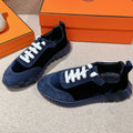 MAINLAND SNEAKER IN NAVY BLUE SUEDE AND BLACK VELVET