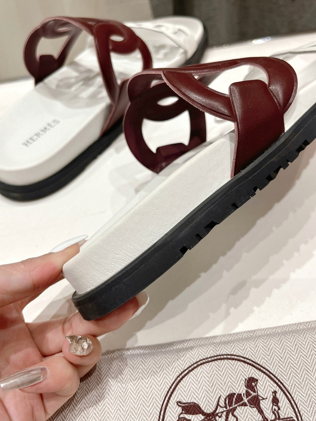 EXTRA SANDAL WHITE MIX BROWN CALFSKIN