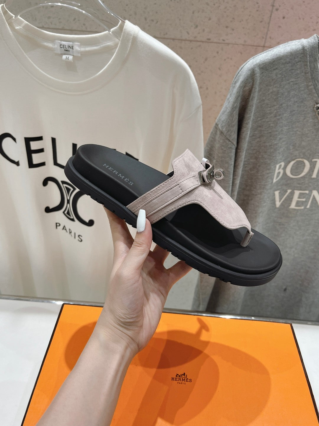 EMPIRE SANDAL BLACK MIX LIGHT GRAY SUEDE