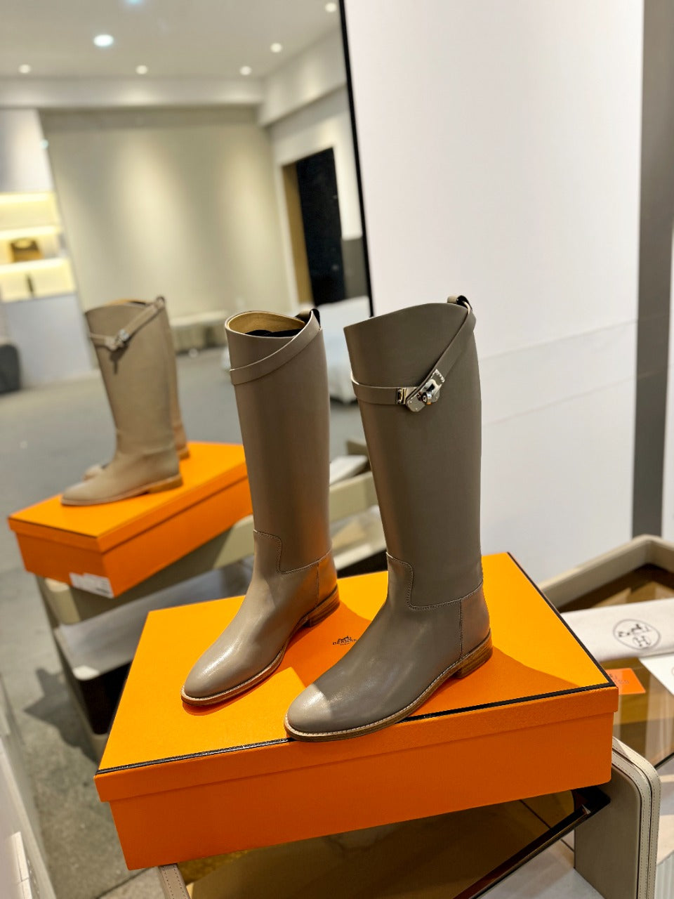 STIVALI JUMPING IN PEANUT BROWN CALFSKIN